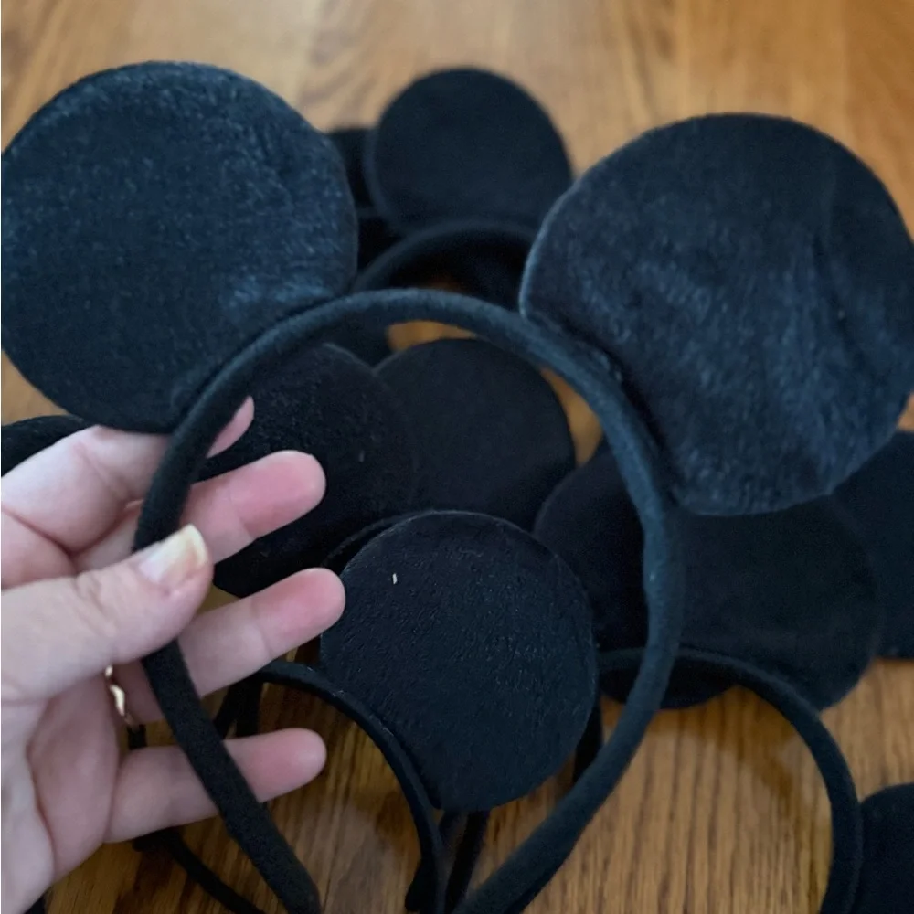 10 pcs Mickey Mouse Ears Solid Black Headband Lot Birthday NEW party favors